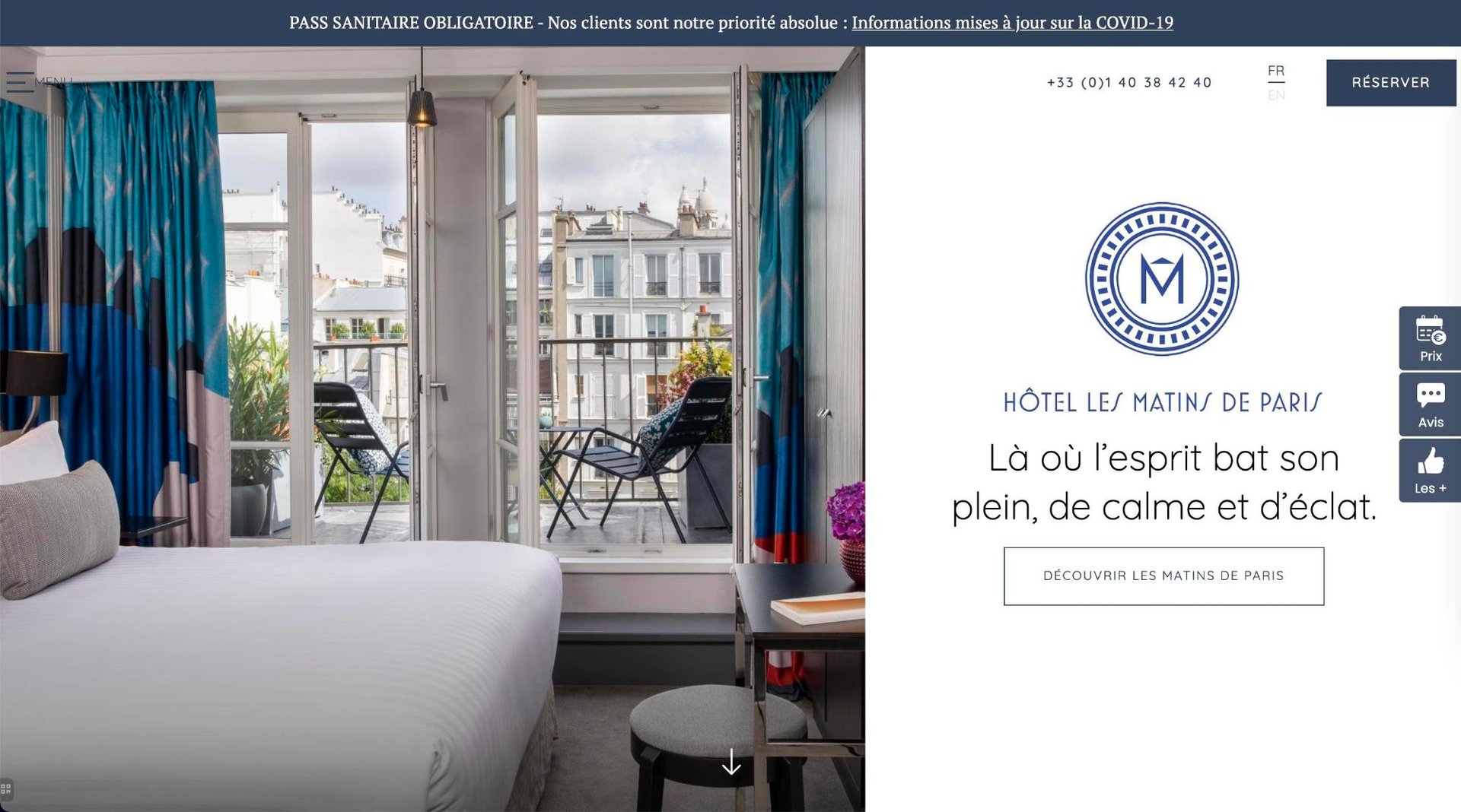 Agence MMCréation | Portfolio Hôtel les Matins de Paris
